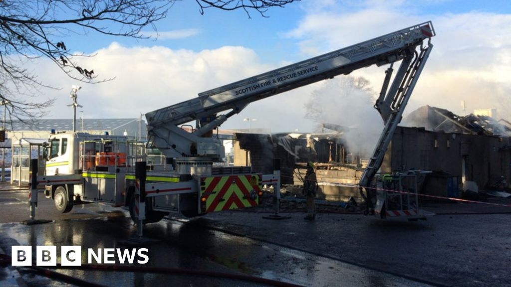 Fire destroys chip shop and school club in Dyce - BBC News