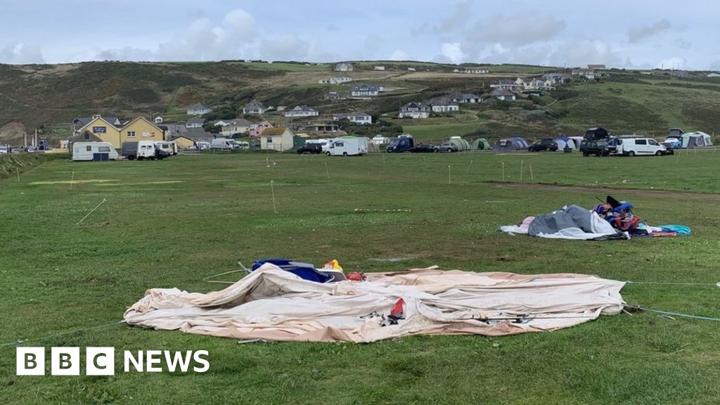 Collapsed town at Newgale Campsite