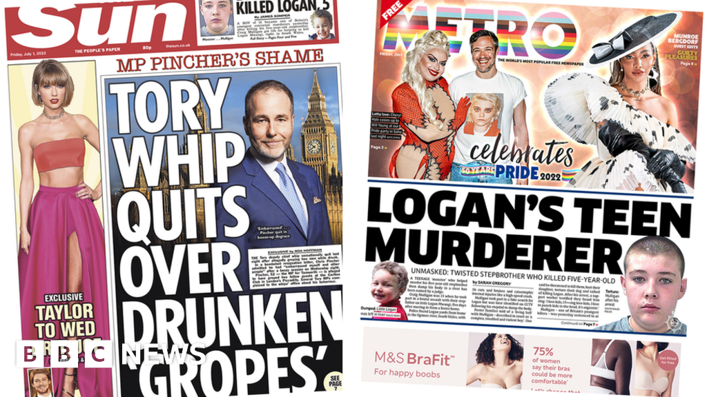 Newspaper headlines: ‘Drunken’ Tory whip quits and No 10 ‘plans VAT cut’