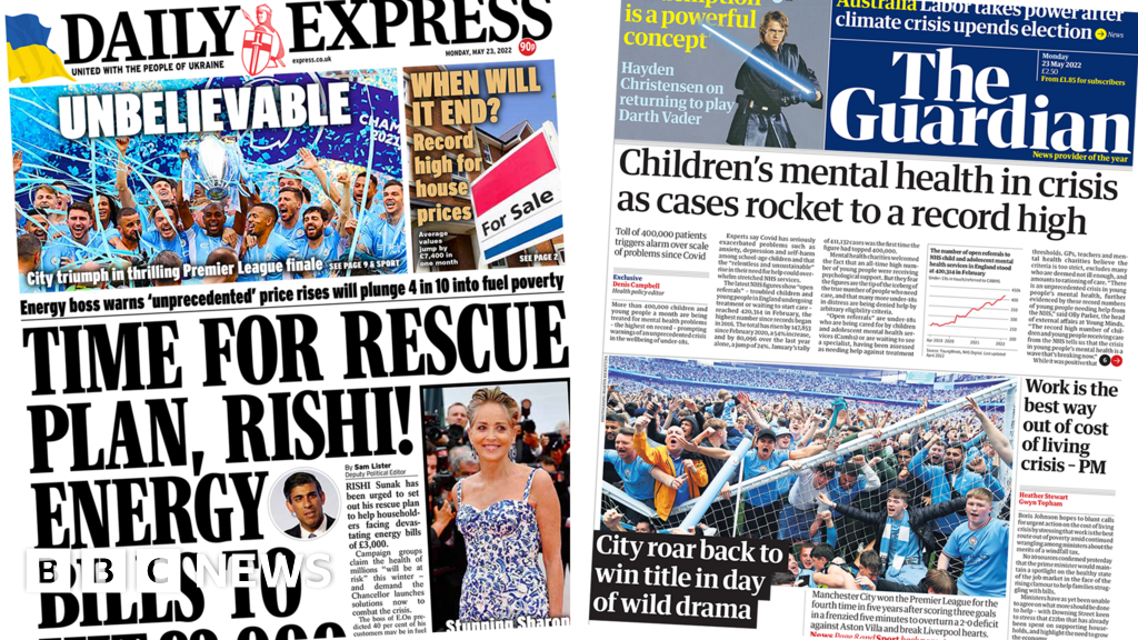 Newspaper headlines: ‘Time for rescue plan, Rishi’ and City comeback win