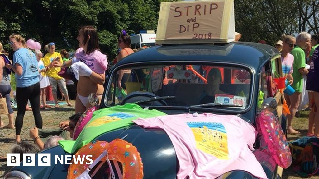 World Record Set For Largest Skinny Dip On Co Wicklow Beach Bbc News