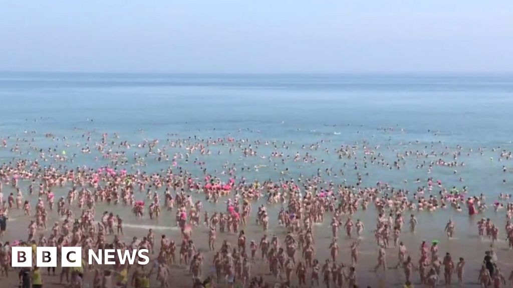 Skinny Dip World Record Broken On County Wicklow Beach BBC News