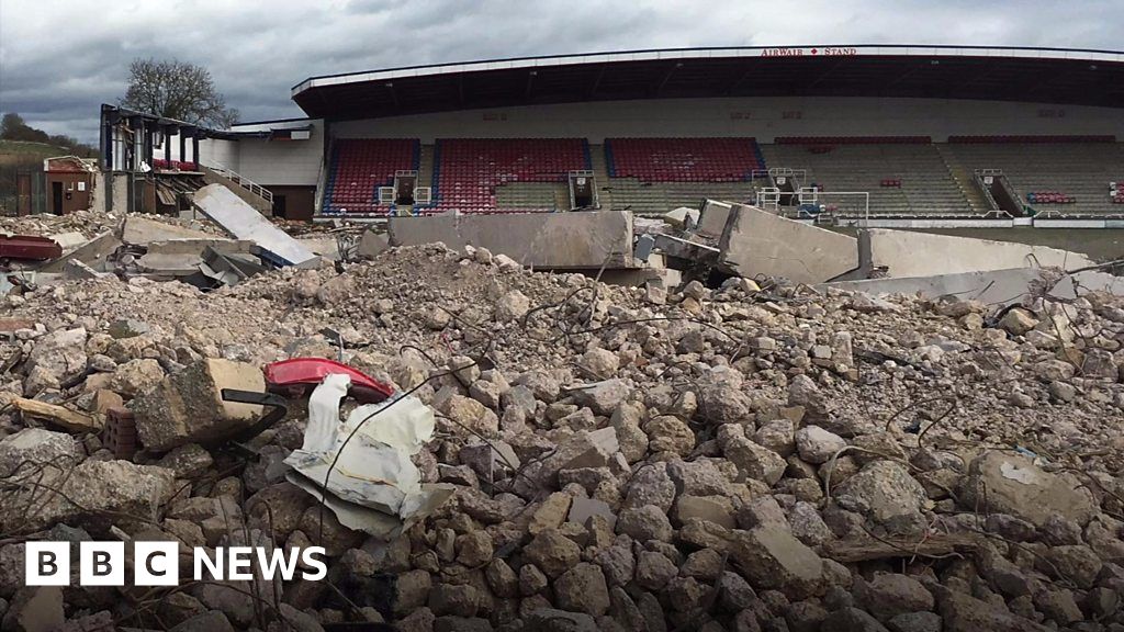 Nene Park Two stands now demolished at Rushden and Diamonds' former