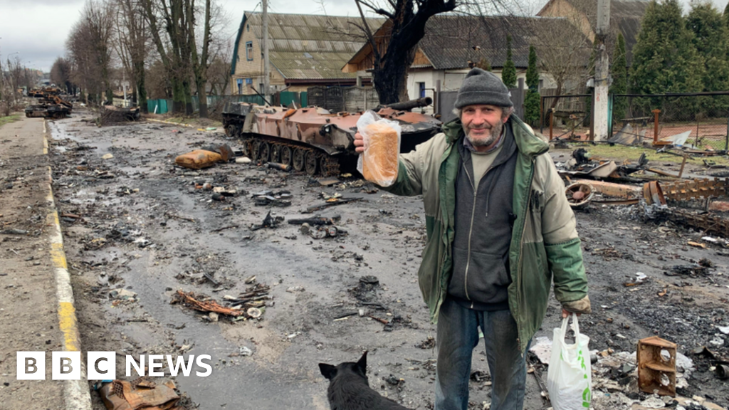 Ukraine war: Bucha street littered with burned-out tanks and corpses