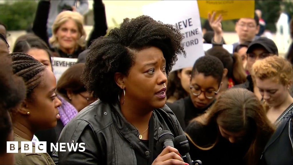 Kavanaugh Protesters Arrested On Capitol Hill Bbc News 