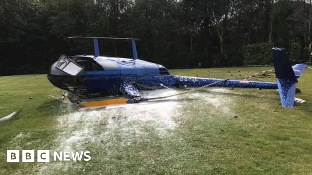 Pilot injured as helicopter overturns in Barwell on takeoff BBC News