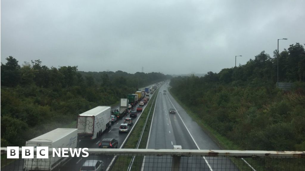 Swansea M4 lorry crash closes motorway for nine hours BBC News