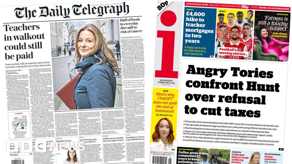 Newspaper headlines: Half a million to strike and ‘Tories confront Hunt’