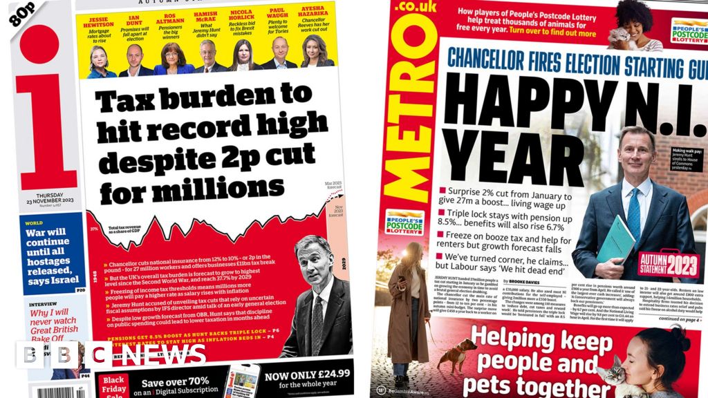 Newspaper headlines: 'Happy N.I. Year' but 'tax burden to hit record high' – BBC.com