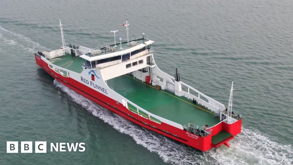 Isle Of Wight Freight Ferry Named Red Kestrel Bbc News