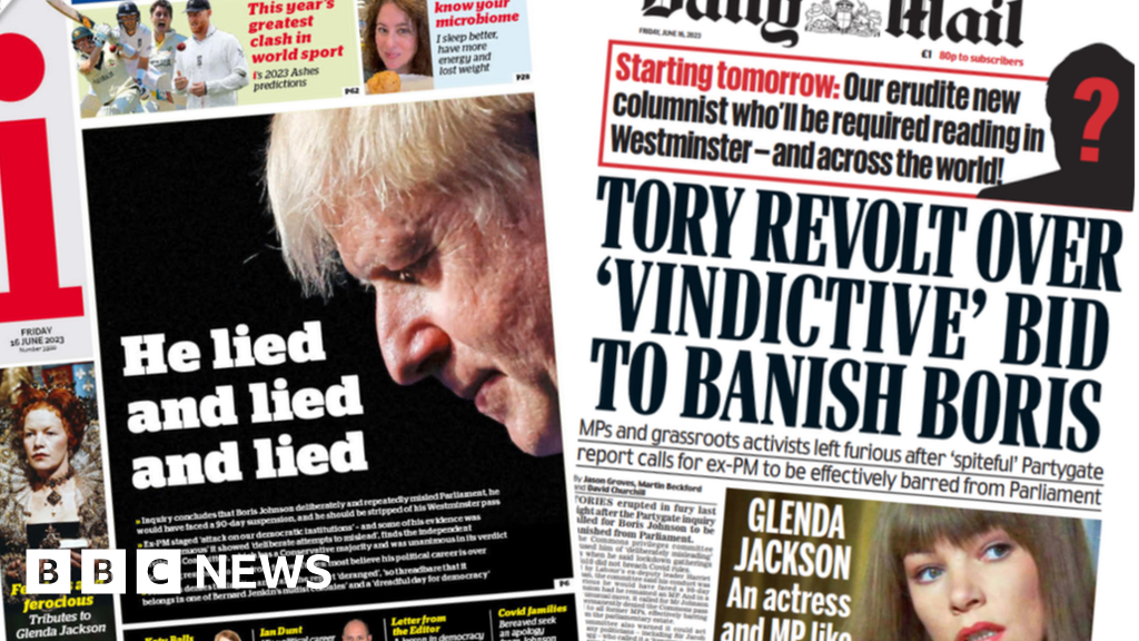 Newspaper headlines: ‘End of the road for Boris’ after Partygate report