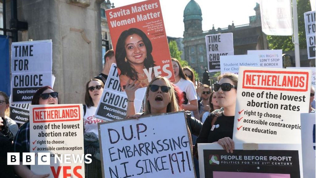 Abortion Prochoice protesters rally for NI law change BBC News