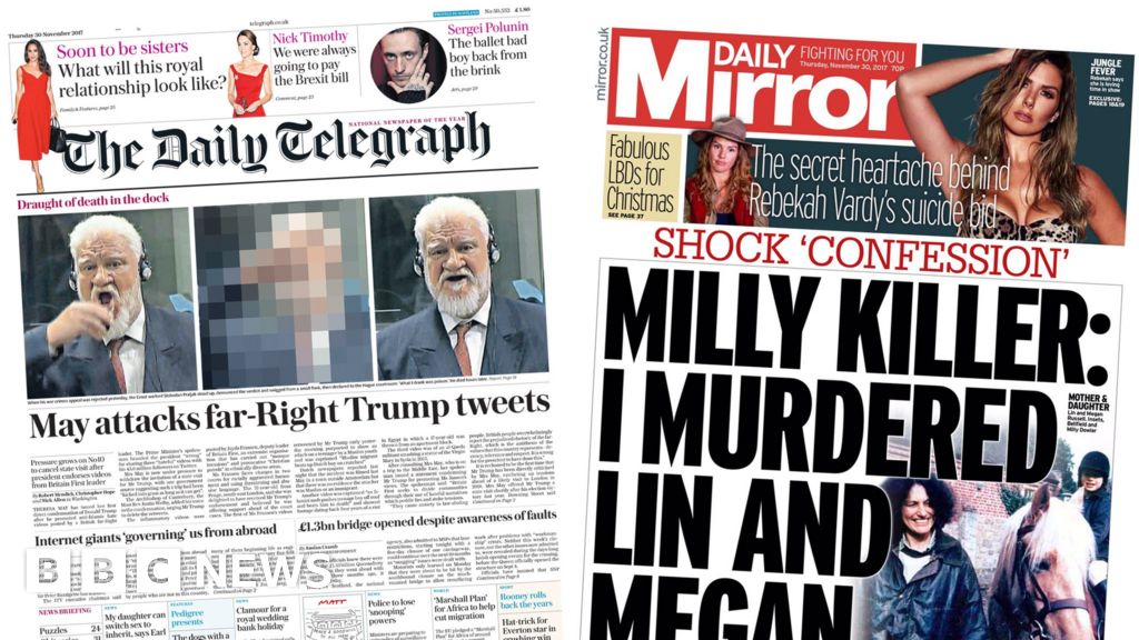 Newspaper Headlines: Trump's Far-right Tweet And Russell Murders - Bbc News