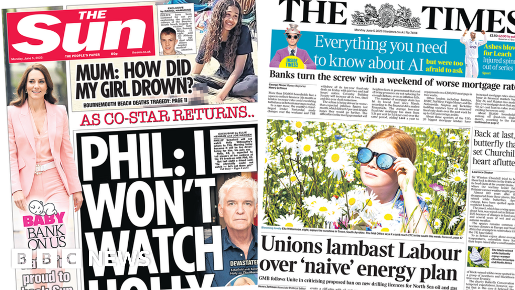 Newspaper headlines: Mortgage rates ‘squeeze’ and ‘Phil won’t watch Holly’