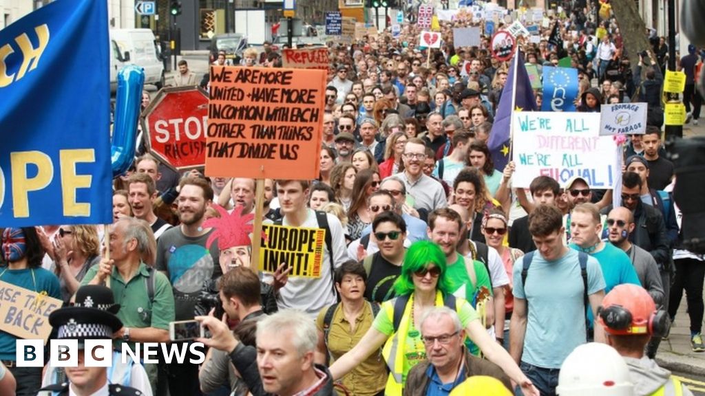 Thousands At March For Europe Brexit Protest Bbc News