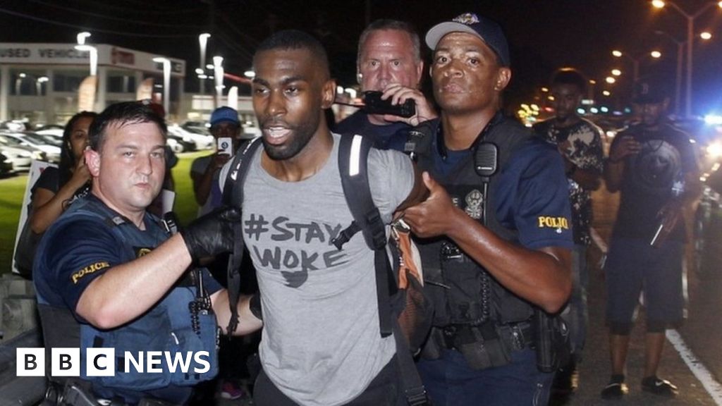 Black Lives Matter Activist Deray Mckesson Sues Police Bbc News 