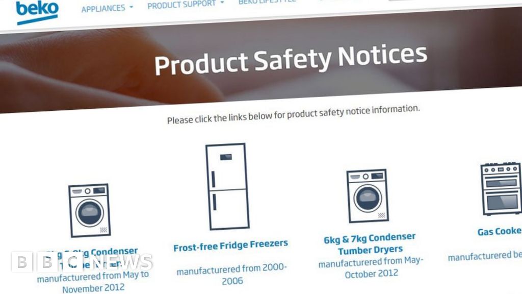 Fire risk alert issued over Beko tumble dryers BBC News