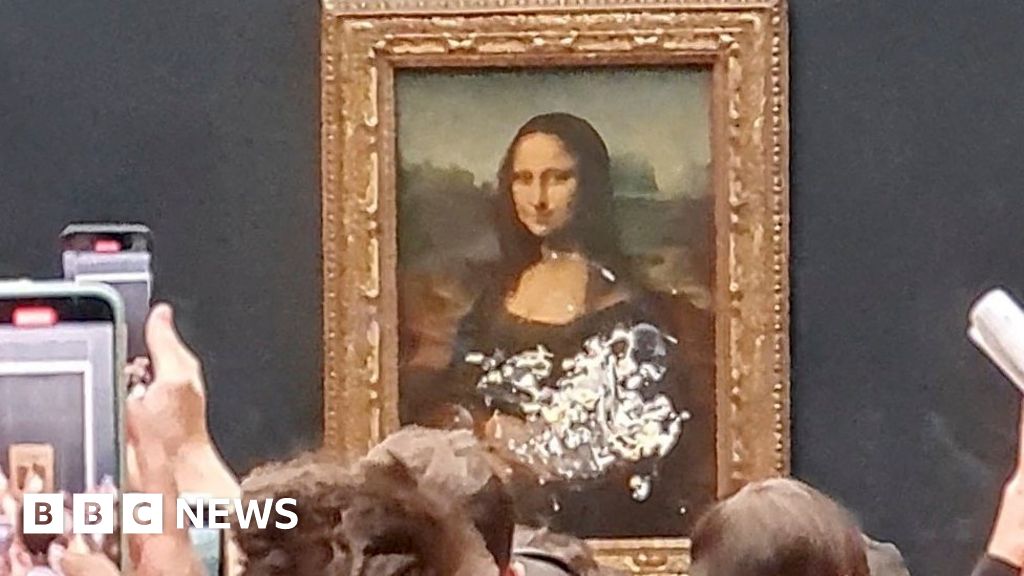 Mona Lisa protest - Shock moment eco-warrior disguised as wheelchair-bound  old woman smears CAKE on masterpiece | The Sun