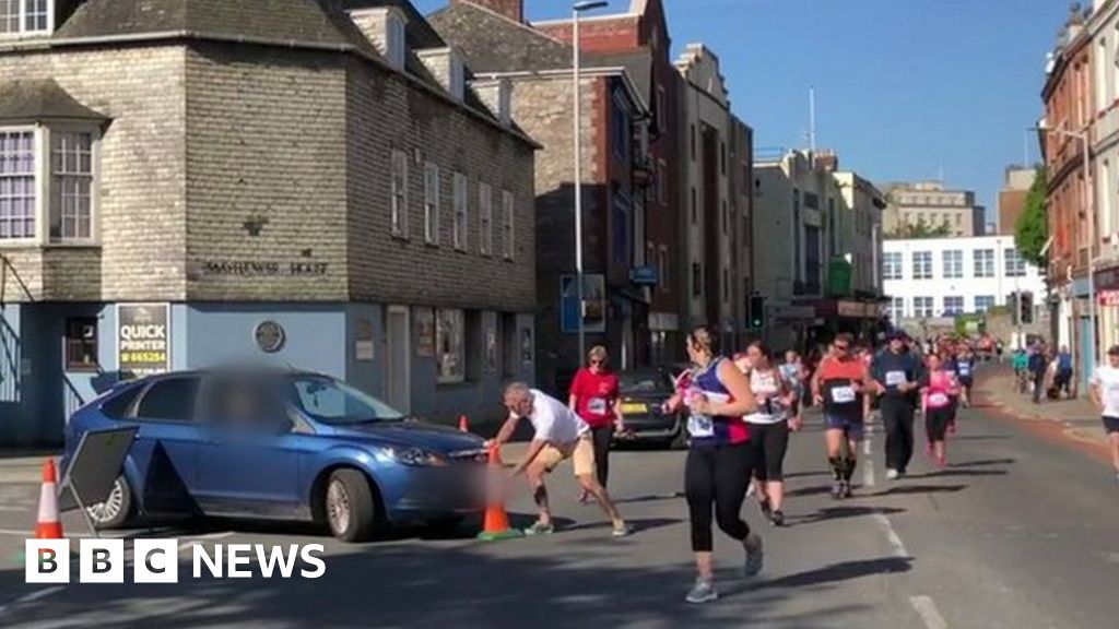Plymouth Half Marathon Car driven into path of runners