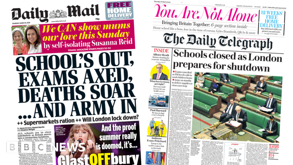 Newspaper headlines: UK schools close as London 'prepares for shutdown