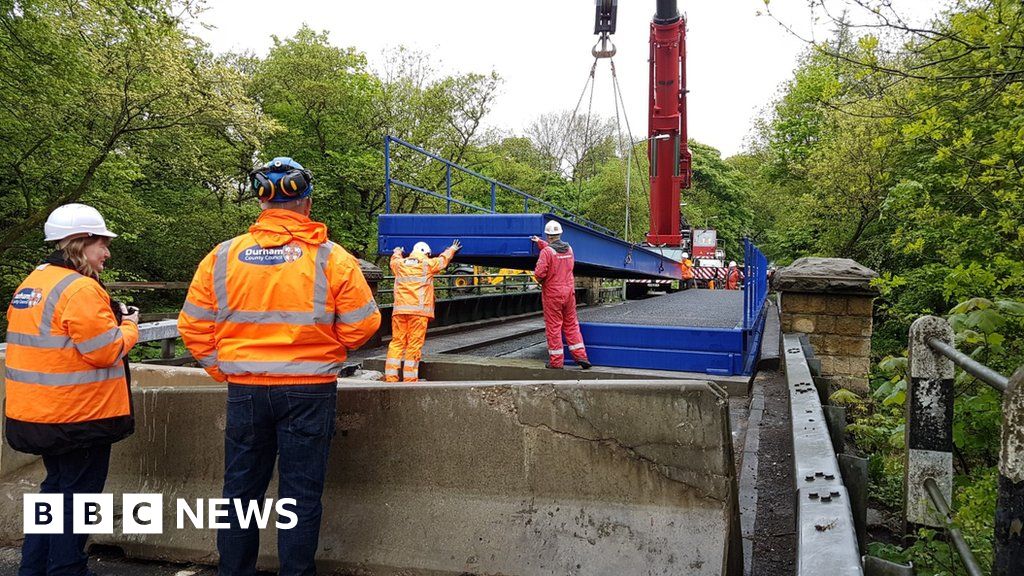 Deerness Bridge replacement works under way BBC News