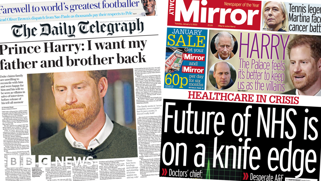 Newspaper headlines: Harry wants “father and brother back”