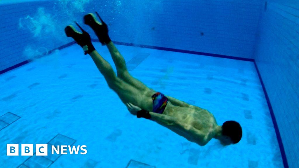 Trainee stuntmen learning to dive show off their skills