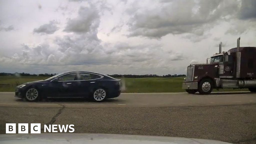 Canada Tesla Driver Charged Over Napping While Speeding - ca california national guard roblox