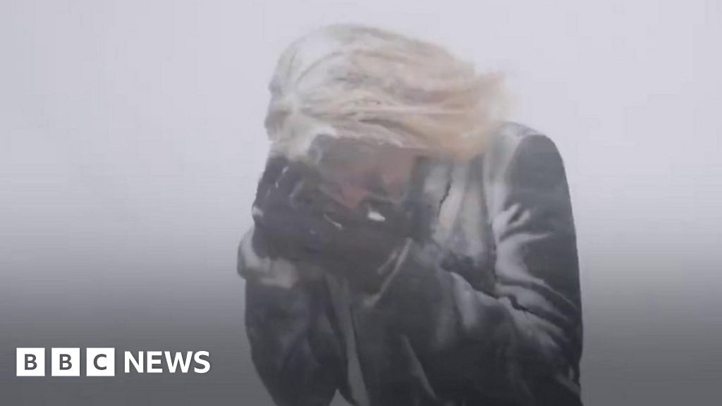 Bbc Reporter Covered By Snow Flurry While Filming Bbc News