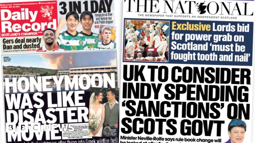 Scotland's Papers: Rhodes Honeymoon 'disaster' And Holyrood Spending Row