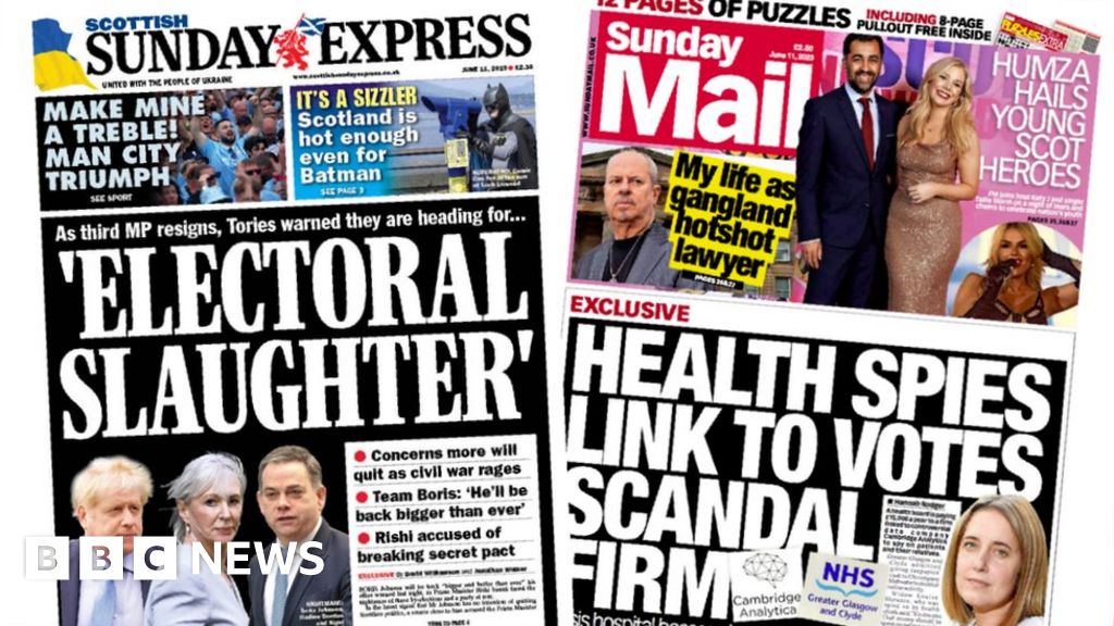 Sunday's papers: 'Johnson will be back' and health board spy row - BBC News