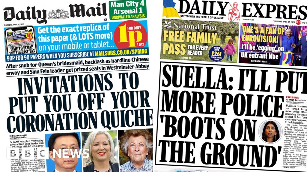 Newspaper headlines: ‘More police boots on ground’ and Coronation invite ‘backlash’