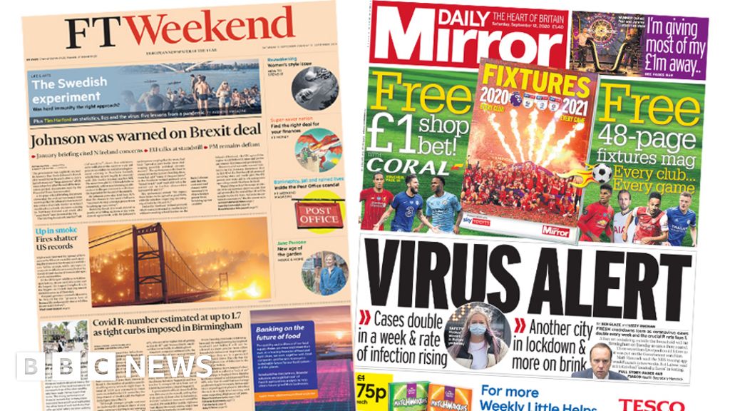 Newspaper Headlines Pm Warned On Brexit Deal And Virus Alert Bbc News 