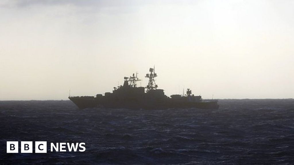 Russian Destroyer Escorted Through Scottish Firth