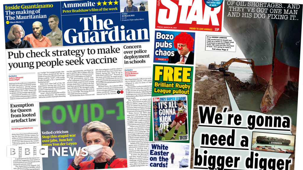 Newspaper headlines: UK 'plans October booster jab' and pub passport 'fury'