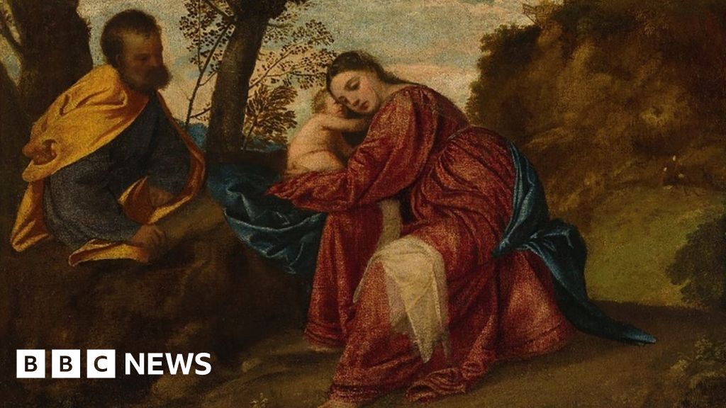 Titian's Rest On The Flight Into Egypt painting to be auctioned - BBC News