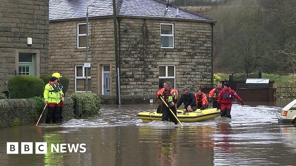 Storm Ciara Floods and travel disruption near Ramsbottom BBC News