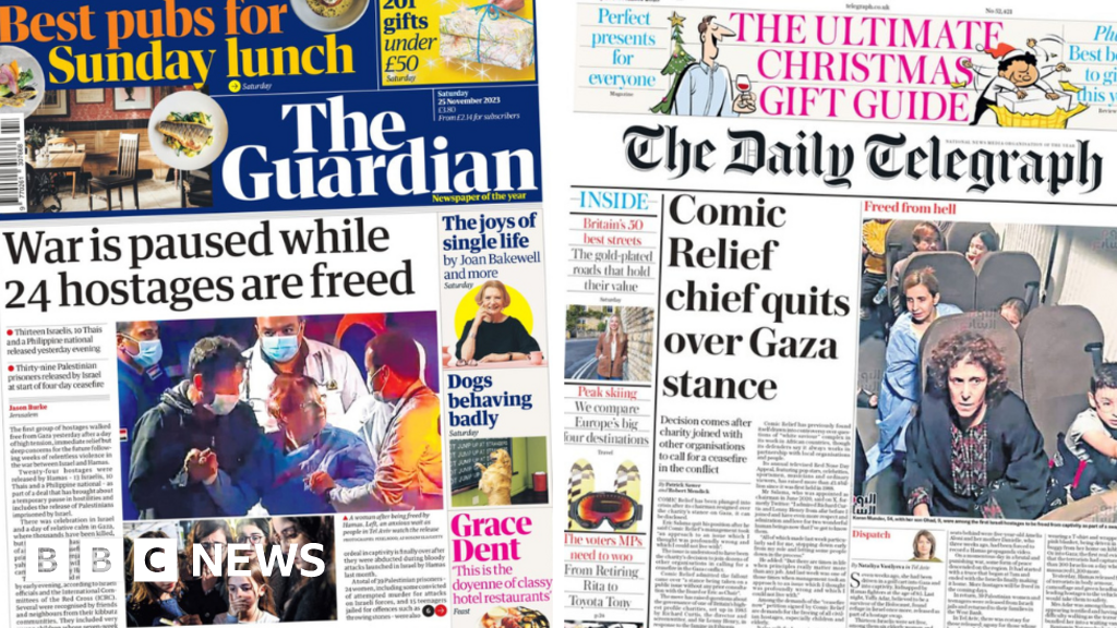 The Papers: Hostages free after 48 days and Comic Relief chief quits