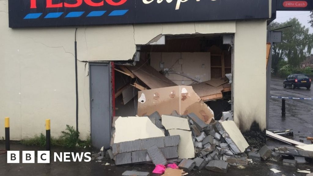 Tesco Express Yate cash machine blown up by thieves BBC News