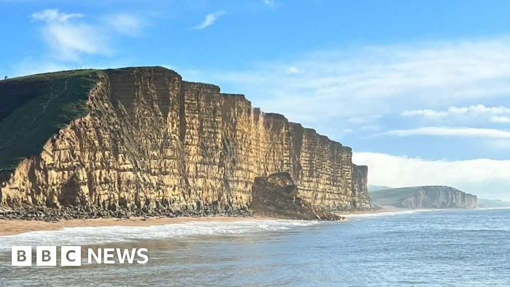 Jurassic Coast rockfall cuts off access to West Bay beach in Dorset