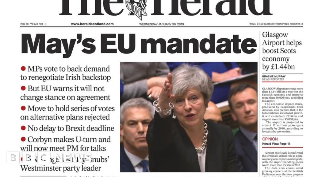 Scotlands Papers Mays Mandate For New Brexit Talks Bbc News 6718