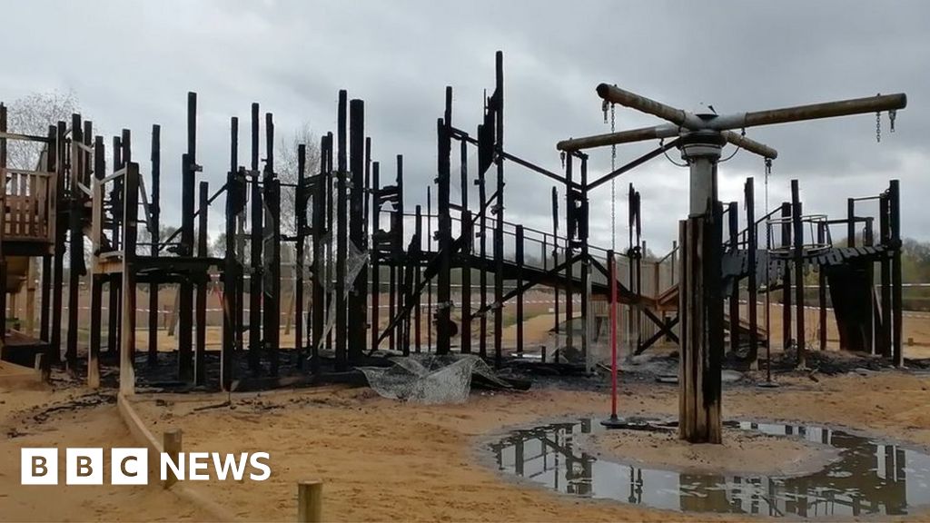 Adventure play park at Stanwick Lakes destroyed by fire 