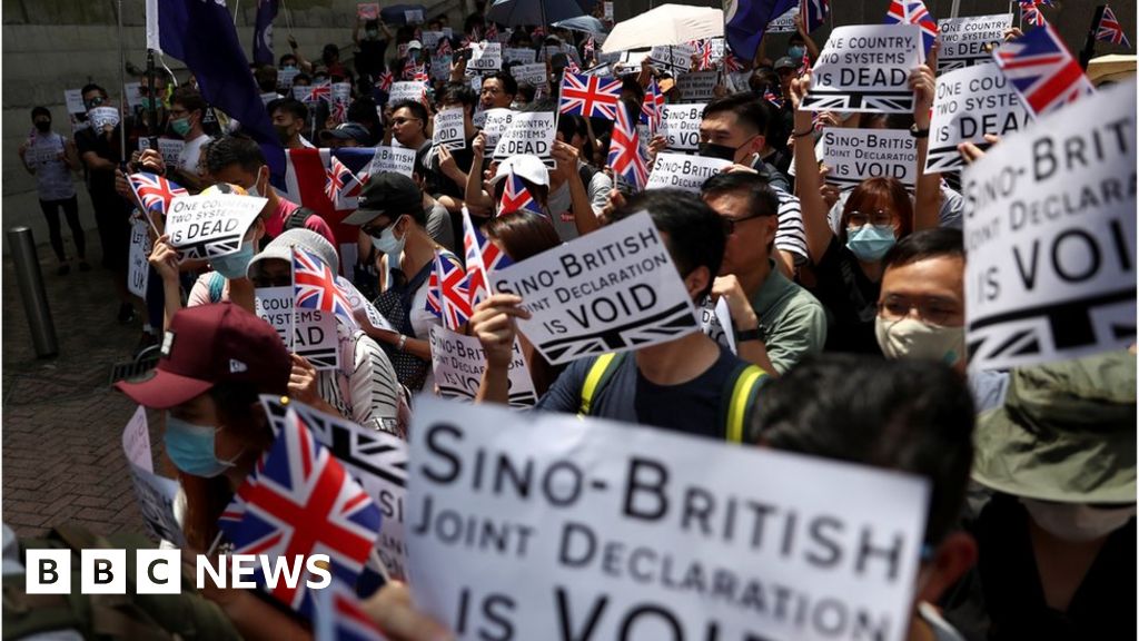 Hong Kong protesters rally outside British Consulate