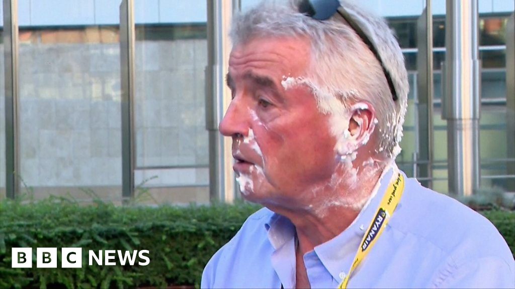 Climate protesters hit Ryanair boss with cream pies