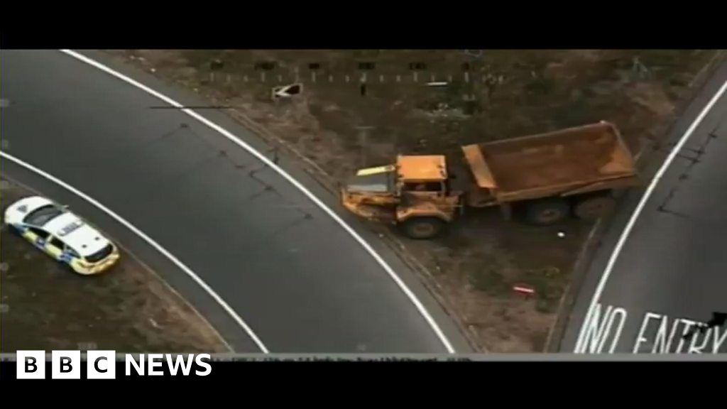 Nicholas Churchill's dumper truck rampage caught on camera BBC News
