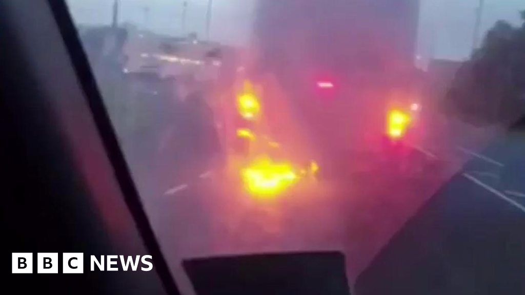 Lurgan bus fire Dungannon to Belfast bus catches fire BBC News