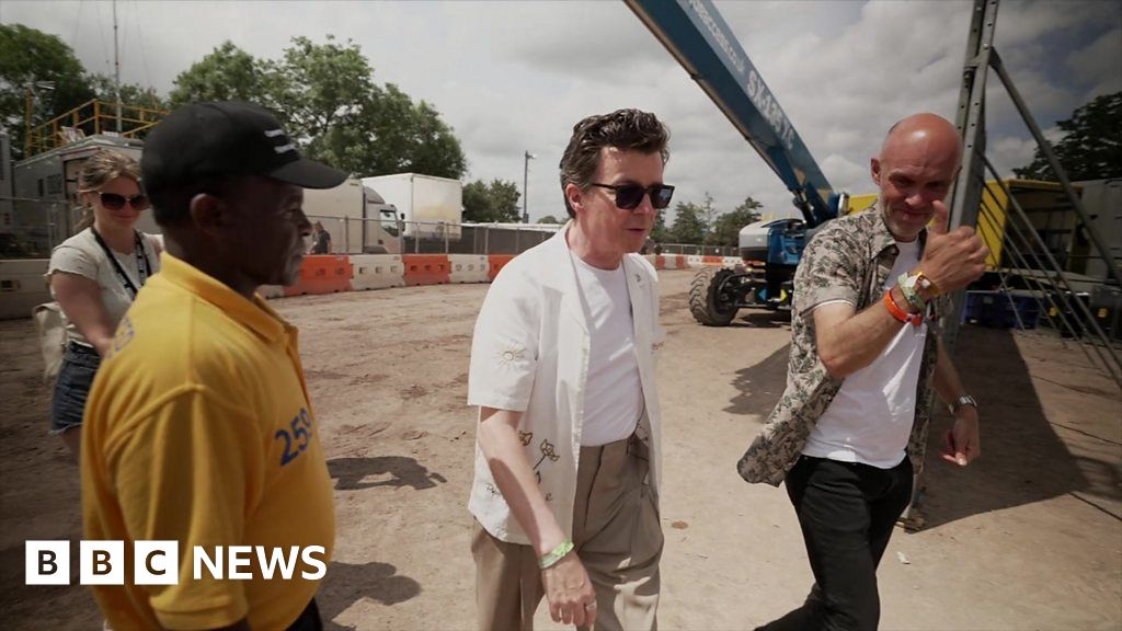 BBC shows Rick Astley round at his first Glastonbury