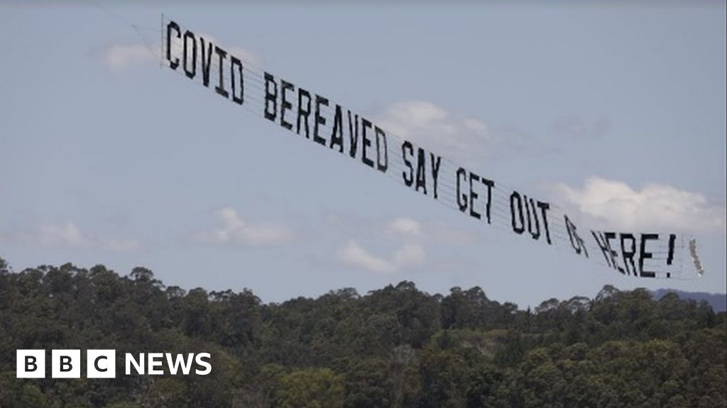 Matt Hancock: Covid campaigners fly banner over I'm A Celebrity jungle