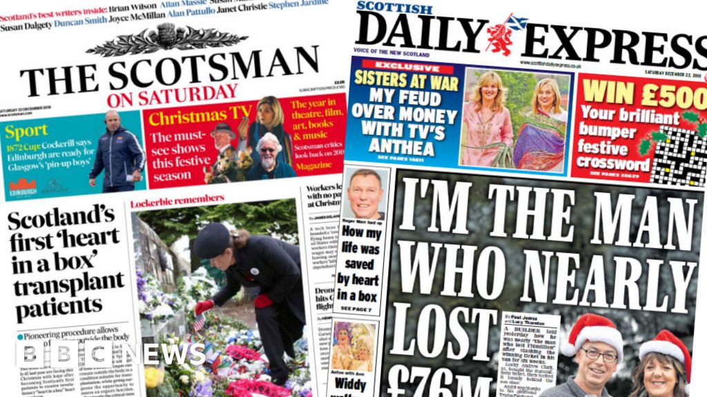 Scotlands Papers Heart In A Box Transplants And £76m Lottery Win