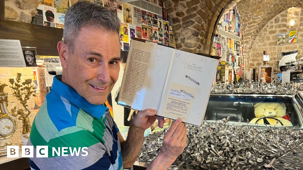 Uri Gellar returns library book – about himself – 47 years late – BBC News